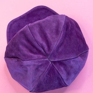 Purple Genuine Suede Hobo-Style Hat